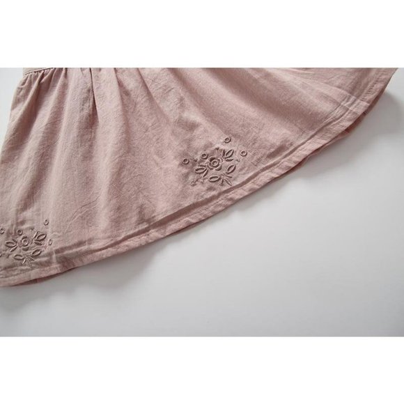 Blush Embroidered Floral Apron dress - Picture 4 of 7